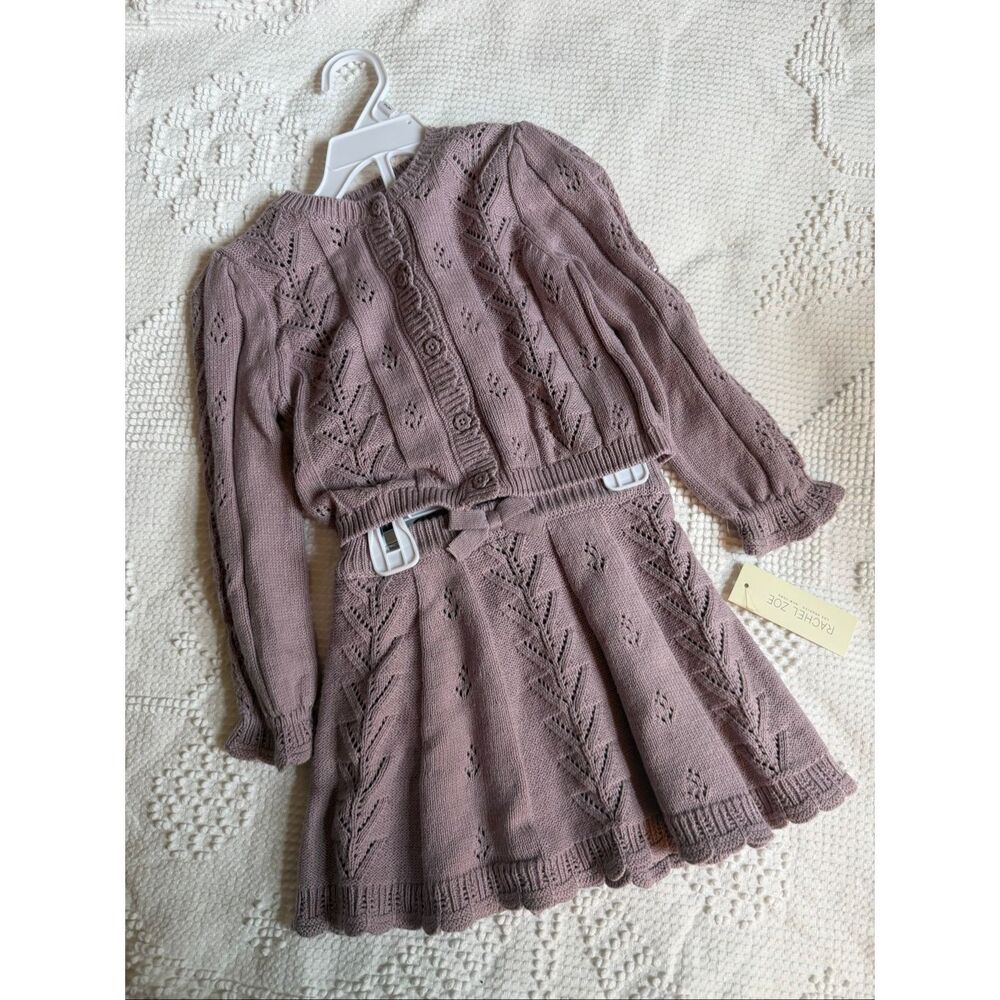 NWT Rachel Zoe 2T Pointelle Knit Cardigan Set